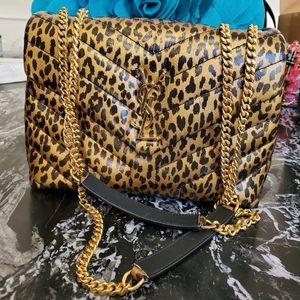SOLD SAINT LAURENT LEOPARD MONOGRAM LOULOU